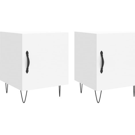 Set di 2 comodini con vano con anta 40 x 40 x 50 cm legno composito bianco DEC034956