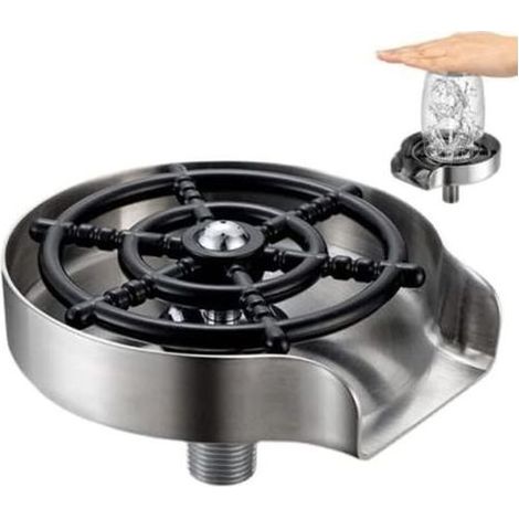 Robinet automatique en métal pour évier de cuisine avec pulvérisateur latéral, rinceur en verre, nettoyeur de tasse à café, accessoires de nettoyage de cuisine (1/5)