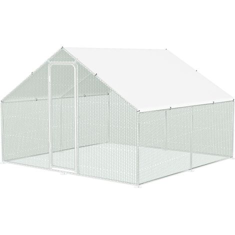 Randaco Recinto gallinero con parque vallado de 3 x 3 x 2 m con cerradura de seguridad y tela PE impermeable