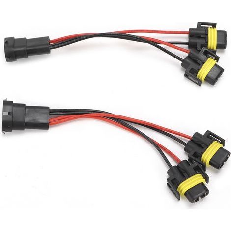 2-Wege-H11/H8-Stecker-Buchse-Splitter-Kabelbaum für Nebelscheinwerfer, Abblendlicht und Fernlicht, Doppel-Quad-Projektor (1/5)