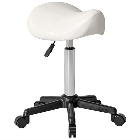 Tabouret à roulettes blanc hauteur réglable 45-57 cm Polyuréthane (1/5)