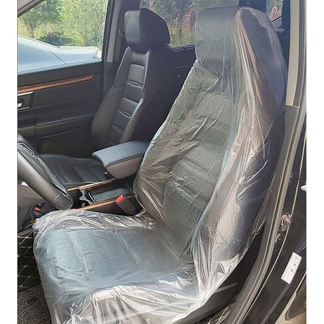 Lot de 100 housses de siège de voiture jetables en plastique,20 g,Ultra-épaisses,Protection de siège de voiture,Pour mécanicien,Anti-saleté et anti-poussière,Jetables,Pour voiture (1/5)