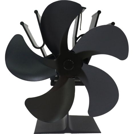 Ventilateur de poêle à bois silencieux à 5 pales, démarrage à 50 °C / 122 °F, compatible avec les poêles à gaz, à granulés, à bois et à bûches. (1/5)