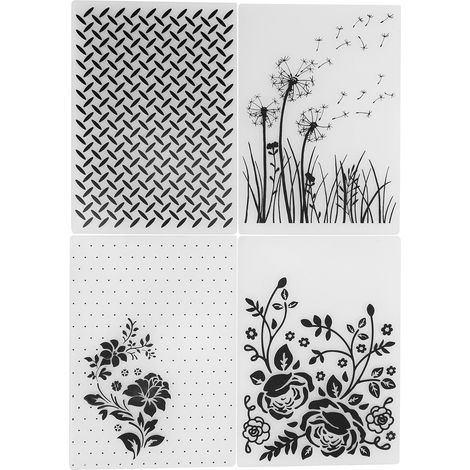 Lot de 4 pochettes à gaufrer en plastique pour la création de cartes, le scrapbooking et les loisirs créatifs. (1/5)