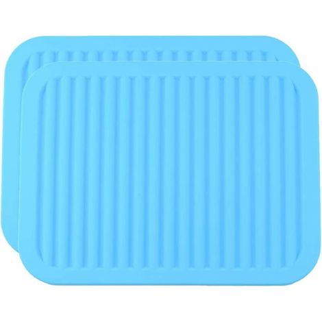 DEESSE SHOP - Dessous de table en silicone Tapis chaud Set de table Dessous de plat étanches Casseroles et poêles Isolation thermique pour le dîner de cuisine (Bleu) (1/5)