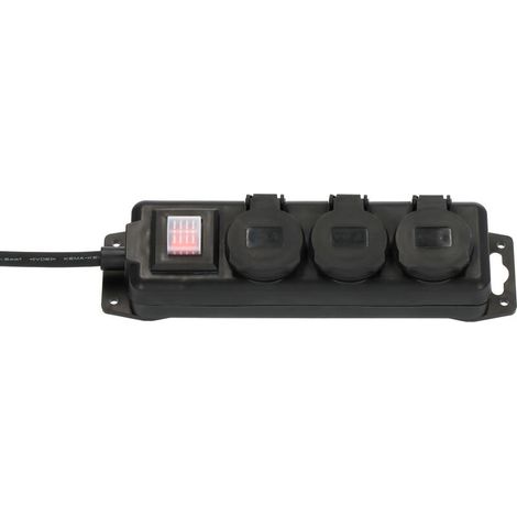 Brennenstuhl  distribuidor  de  enchufes  con  interruptor  IP44  3  vías  negro  2  m  H07RN-F  3G1,5  -  1159950013