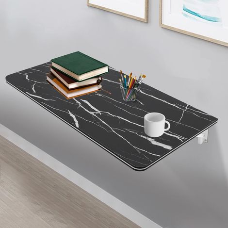Schwarzer Wandklapptisch, ausklappbarer Steckverbinder, Platzeinsparung, Schreibtisch, Schreibtisch, 80  40cm
