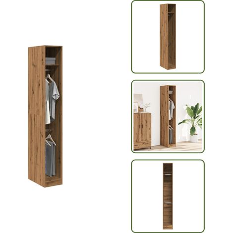 Kleiderschrank Artisan-Eiche 30x50x200 cm Holzwerkstoff - Kleiderschrank - Kleiderschränke - Schrank - Kleider Organizer (1/5)