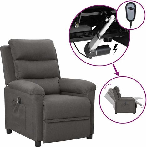Sillón reclinable eléctrico de tela gris oscuro vidaXL (1/5)