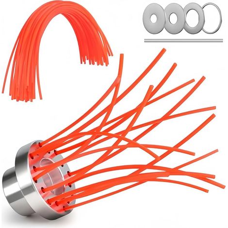 Brosse de désherbage pour débroussailleuse, avec 42 filetages en nylon, entretoise et adaptateur M8/M10/M12, joint flexible en aluminium, accessoires pour débroussailleuse (1/5)