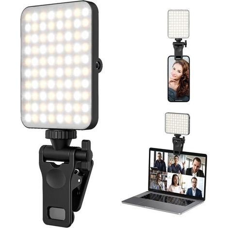 Wiederaufladbare Selfie-Leuchte und aufsteckbare Handyleuchte für iPhones – LED-Handyleuchte mit einstellbarer Helligkeit, von (1/3)