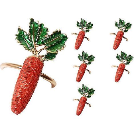 Ostern-Serviettenringe, 6 Stück, Serviettenringe mit Karotteneinlage, Serviettenringe für Hochzeit, Mittagessen, Pa-Thema (1/5)