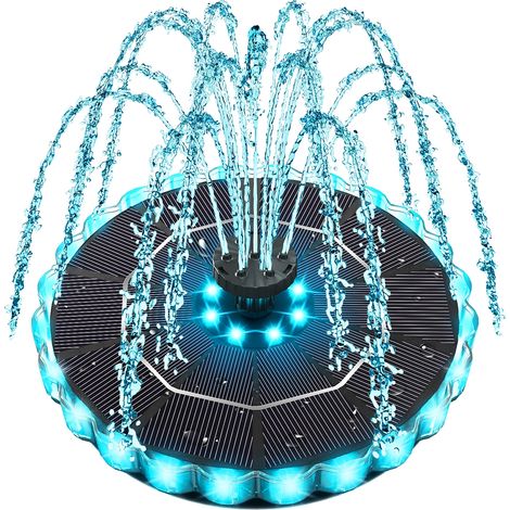 Fontaine solaire pour bassin et piscine – Pompe à eau solaire sans électricité – Matériau durable – Circulation d'eau pour oiseaux (1/5)