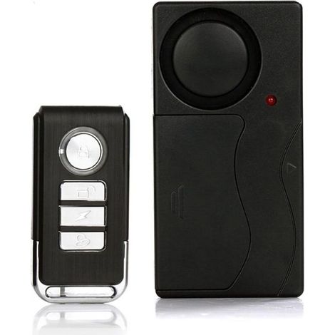 Alarme de vélo Capteur de Mouvement de Vibration sans Fil avec télécommande Antivol Cambrioleur pour Vélo E-Bike Moto Scooter Panier Remorque Equipement Clôture 110db (1/4)