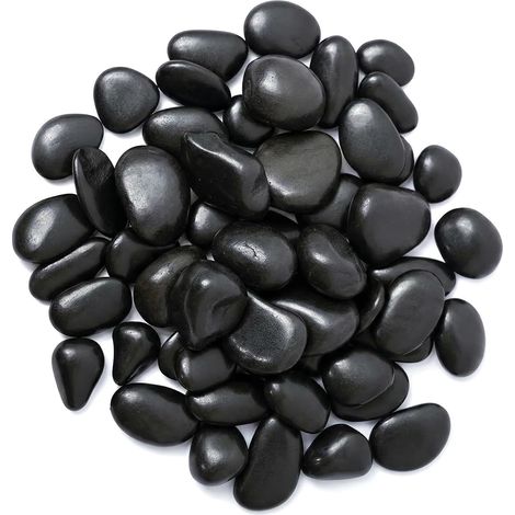 1 Kg Galets Naturels 3-5 cm Noir Poli Galets DéCoratifs pour Plantes en Bambou, Aquarium, Remplissage de Vase, Jardin Féérique, Décoration D'aquarium (1/5)
