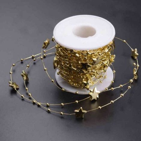 Guirlande De Perles - 10 M - En Abs - Pour Décoration De Mariage Et De Noël - Or Et Argent (1/5)
