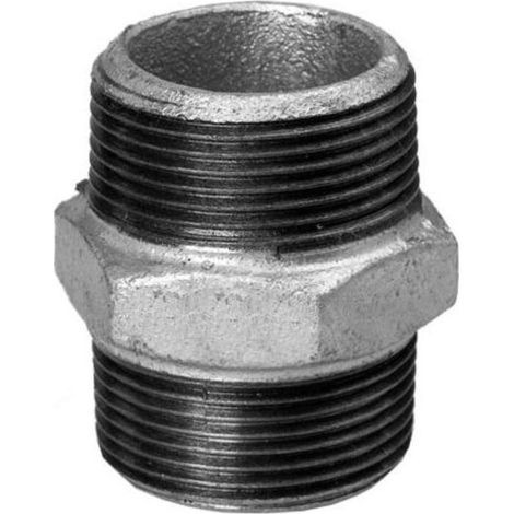 Raccord en fonte malléable nipple double 3/8'' FM/FM