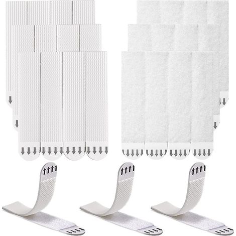 Accroche Tableau Sans Percer, 12 Paires (24 Bandes) Scratch Autocollant Double Face 20mm x 90mm Languette Accroche Tableau Attache Cadre Adhésif pour Accrocher des Cadres et des Décos de No (1/5)