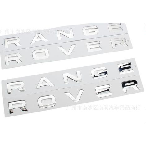 Lettrage RANGE ROVER - Badge Relief 3D Pour Capot Ou Coffre - Adhésif Résistant Et Brillant - Compatible Land Rover - Lot De 1