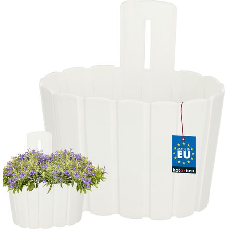KOTARBAU® Jardinieres Exterieur 20x14x13 cm - Jardiniere Balcon Murale Pot de Fleur Exterieur - Bac Jardiniere Exterieur en Plastique - Blanc (1/5)