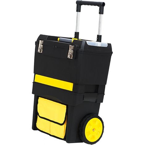 SwitZer Workshop Stackable Rolling Tool Box 3 in 1 With Tilting Bin Toolbox Pull Handle (1/5)