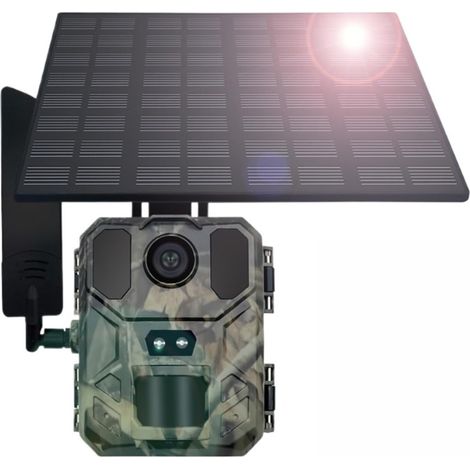 Caméra Faune Sauvage Caméra De Surveillance La Faune 4G À Énergie Solaire Intégrée, 30mp, 4K, Vision Nocturne, Application Téléphonique, Angle Détection 120, Capteurs Mouvement Fiable Précise (1/5)