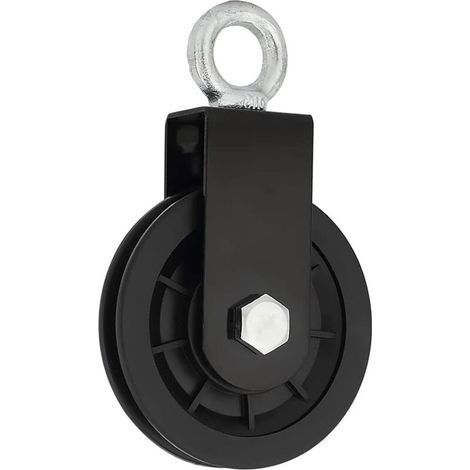 Poulie d'exercice de9 cm silencieuse en nylon avec support en métal pour équipement de gym - Poulie d'haltérophilie - Roulement simple (1/4)