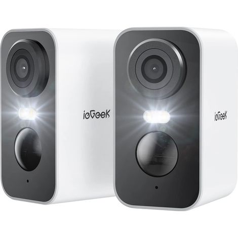 ieGeek 2Stk. 2K Überwachungskamera Aussen Akku Kabellose innen mit Farbige 10m Nachtsicht PIR-Bewegungserkennung ,Lange Zeit Standby,Cloud/SD Storage IP65 2-Wege Audio