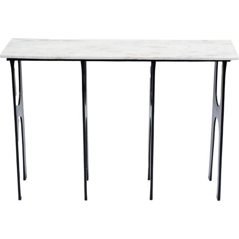 Amadeus - Console en marbre blanc et aluminium L120 cm Ethnique (1/3)
