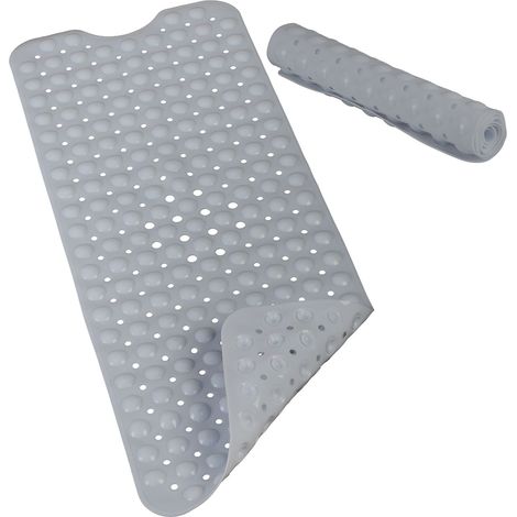 Relaxdays Bathtub Mat, Extra Large Size with Suction Cups, Washable, 97 x 39 cm, Different Colours