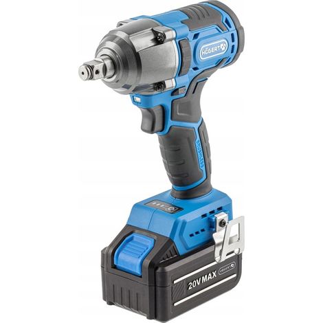 Llave de impacto inalámbrica HOGERT HT2E204 de 1/2", 400 Nm, 20 V, 4,0 Ah