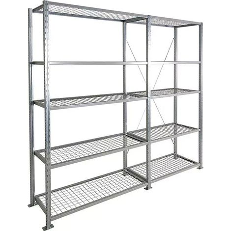 Scaffalatura con ripiani in filo: sprinkler standard - 5 livelli - Modulo iniziale - LxHxP: 1250x2000x400mm - RAYOSPR/201240/D