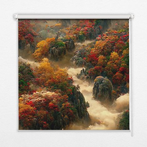 Tenda a Rullo Interna per Finestra - Tenda Filtrante Luce - Tenda Privacy - Tenda Decorativa Rettangolare - Rullo per Interni - (100 cm x 140 cm) - Vista di montagna (1/5)