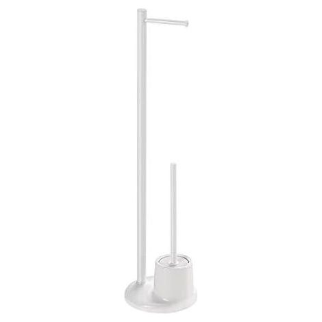 Piantana portarotolo e portascopini wc mammolo bianco 20x20x78,5 cm (1/4)