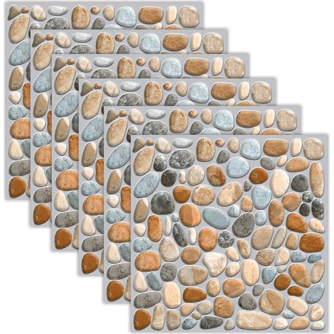 Lot de 6 autocollants muraux effet marbre, stickers pour carrelage modèle 731 (1/5)