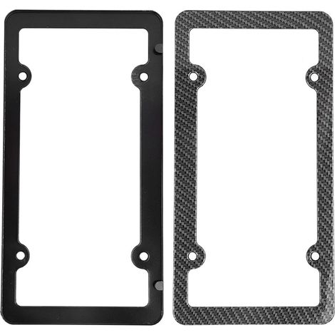 2 pièces de cadre de plaque d'immatriculation en fibre de carbone avec cache-vis pour voiture américaine (1/5)
