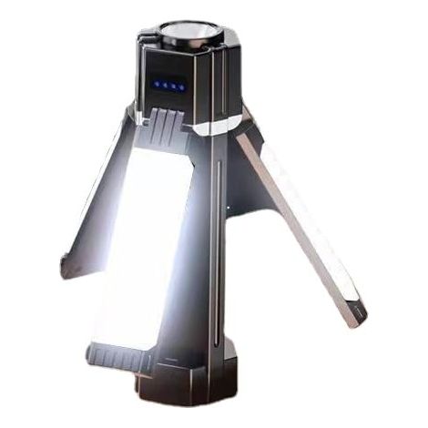 Lampe de travail LED avec 3 têtes pliables, lampe de travail rechargeable USB-C avec batterie externe, base magnétique et crochet de suspension (1/5)