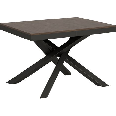 Tavolo allungabile 120/224x90 cm Volantis Evolution noce telaio e gambe antracite