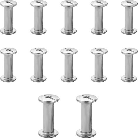 12 Kits Vis Chicago Screws M520mm Vis de reliure Argenté (1/5)