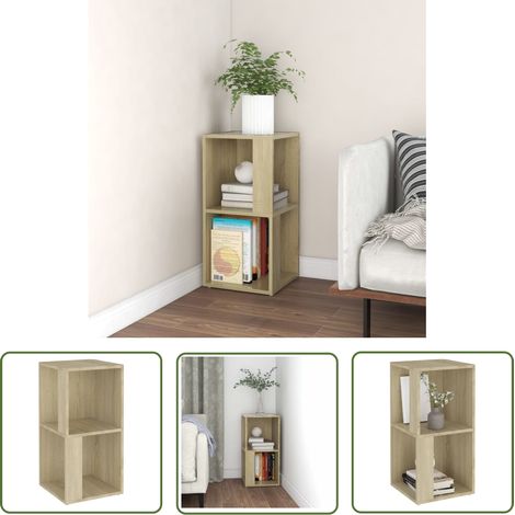 The Living Store Eckregal Sonoma-Eiche 33x33x67 cm Holzwerkstoff - Eckregal - Regal - Wohnraumgestaltung - Holzregale - Sideboard (1/5)