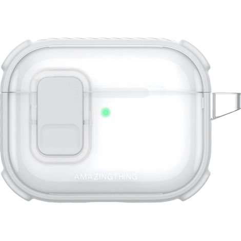 Étui magnétique Amazingthing Titan Pro transparent pour AirPods Pro 3 - Blanc (1/5)
