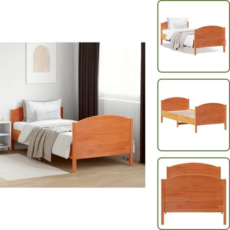 Madera de pino - vidaXL Estructura de cama sin colchón madera de pino marrón 90x200 cm - Cama de pino