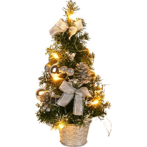 Jeffergarden Mini arbre de nol artificiel de table, 40cm, décoration de nol avec lumière LED, décoration pour le jour de nol-DOU
