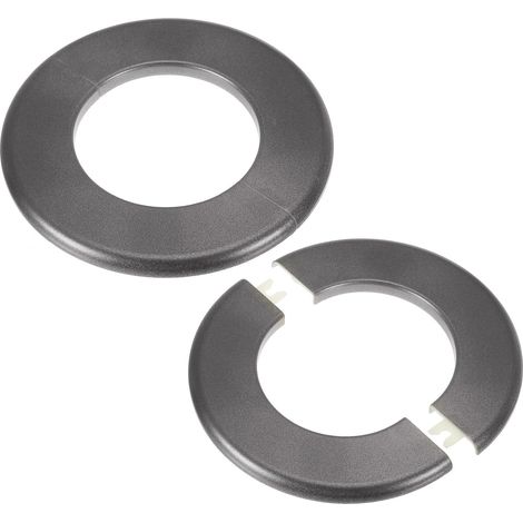 Plaque d'Écussons Auto-Adhésive Ronde en ABS 3.07"/78mm, 2pcs Couverture Murale pour Tuyau d'Eau, Cache Mitigeur Douche Boucles Rosace Robinet Chauffage Plomberie Mural, Gris (1/5)