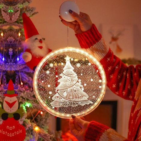 24cm Lumières de Fenêtre de Noël,Lumière de Fenêtre à Ventouse LED,Guirlande LED Décoration Fenêtre de Noël,LED Rideau Suspendu Lumière,pour Décor Blanc Chaud Intérieur Extérieur (1/5)