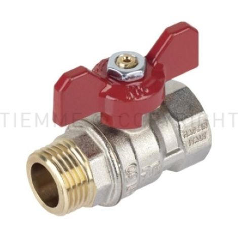 Valvola a sfera maschio femmina ottone 1 1/4 leva farfalla tiemme 2360031
