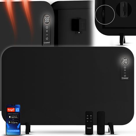 Panel calefactor infrarrojo Cronos MT750TWP totalmente negro (1/5)