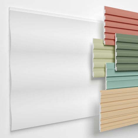 HEXIMO Lamellenwand XPS Akustikpaneele Wandverkleidung weiß Wandpaneele Lamellen Styropor Paneele: Musterstück / 15 cm, HLM-11-01 (1/5)
