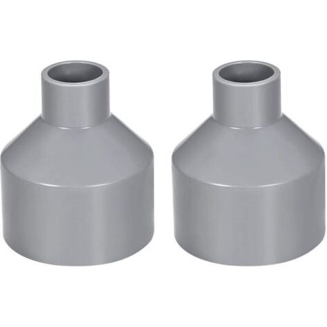 Raccordo di riduzione per scarico in PVC da 50 mm x 20 mm – Grigio, raccordo da mozzo a mozzo – Confezione da 2 per drenaggio e ventilazione