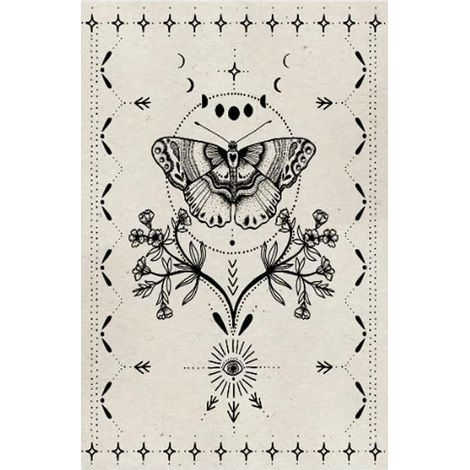 Stück 100 x 150 cm Schwarz-Weißer Wandteppich Schmetterling Tarot T (1/5)